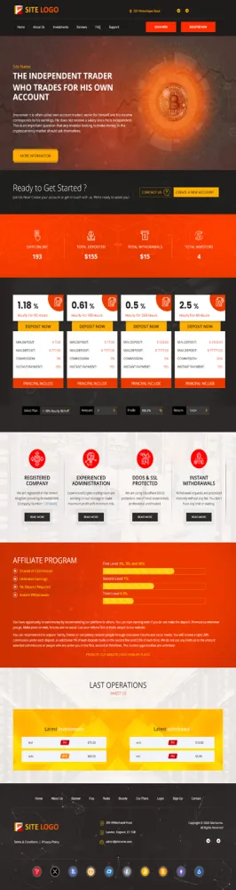 Investment Hyip Template ID - ZHRT298 Preview
