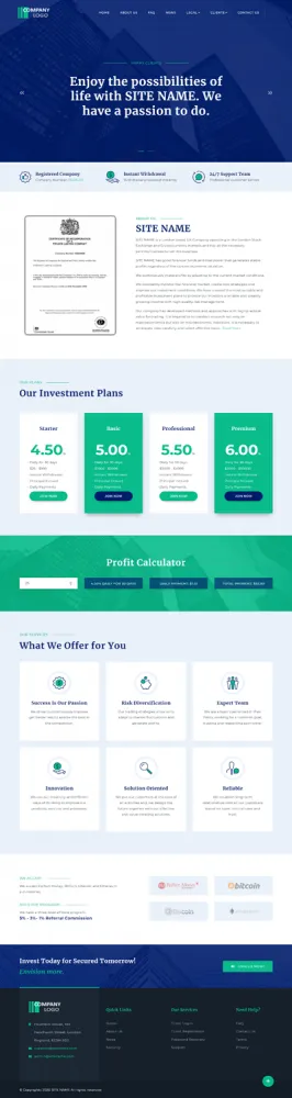 Investment Hyip Template ID - ZHRT299 Preview