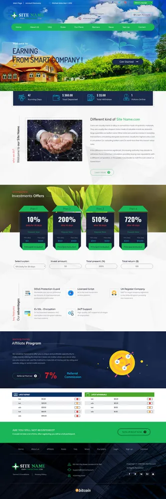 Investment Hyip Template ID - ZHRT30 Preview