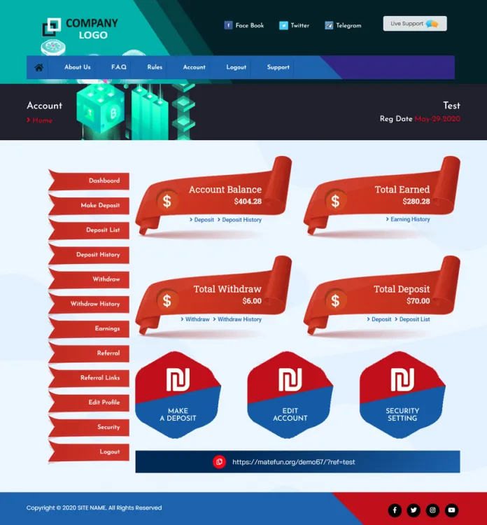 Investment Hyip Template ID - ZHRT301 demo Page 2