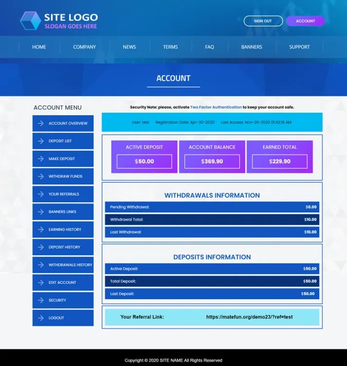 Investment Hyip Template ID - ZHRT303 demo Page 2