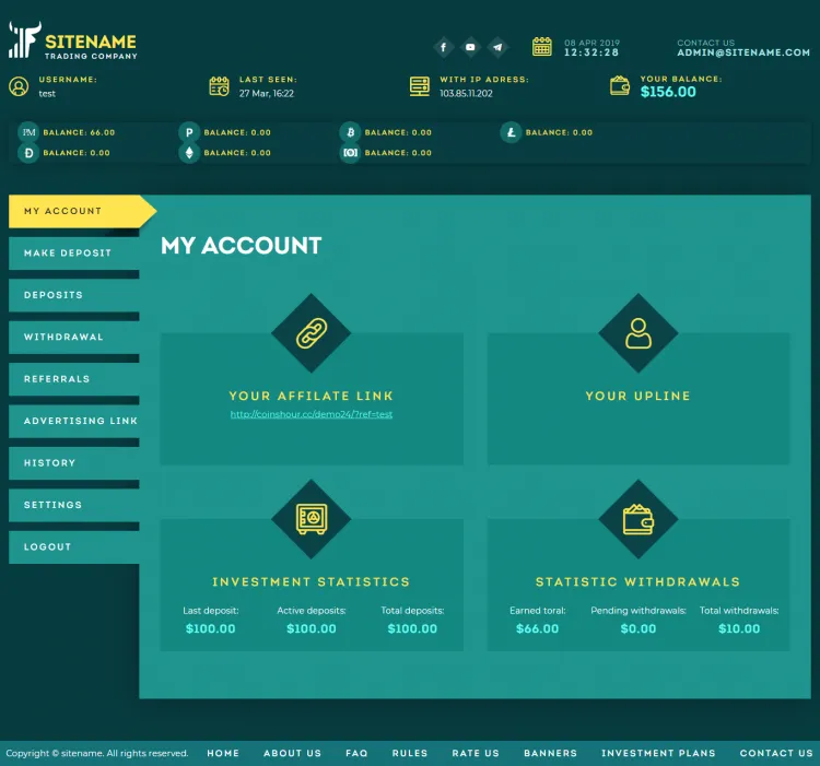 Investment Hyip Template ID - ZHRT31 demo Page 2