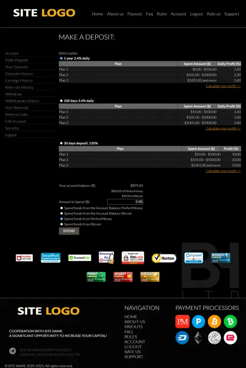 Investment Hyip Template ID - ZHRT310 demo Page 3