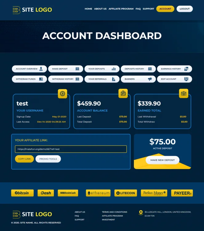 Investment Hyip Template ID - ZHRT312 demo Page 2