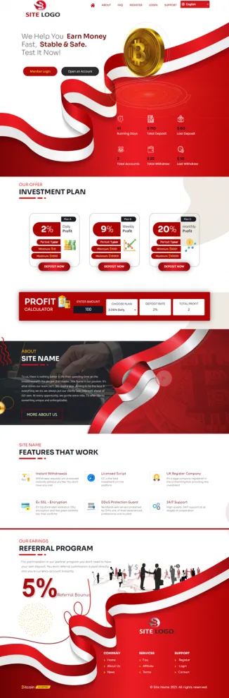 Investment Hyip Template ID - ZHRT313 Preview