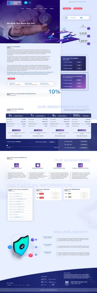 Investment Hyip Template ID - ZHRT32 Preview