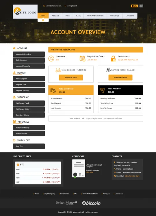 Investment Hyip Template ID - ZHRT320 demo Page 2