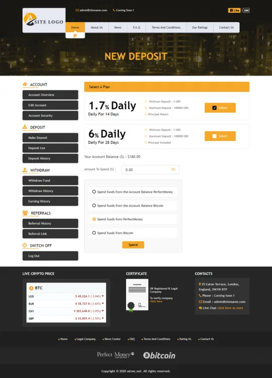 Investment Hyip Template ID - ZHRT320 demo Page 3