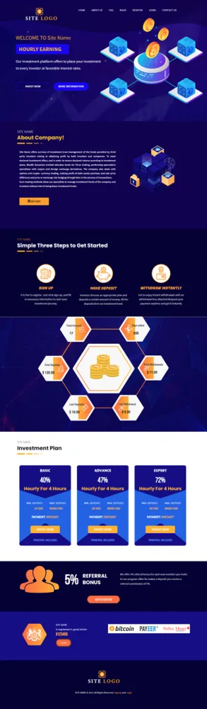 Investment Hyip Template ID - ZHRT321 Preview
