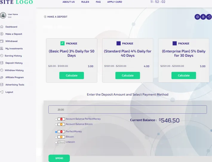 Investment Hyip Template ID - ZHRT322 demo Page 3