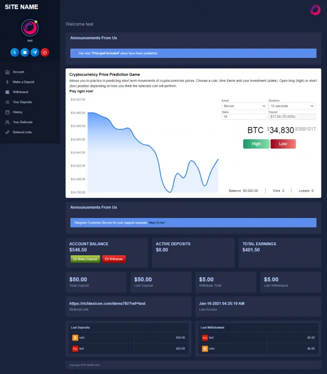 Investment Hyip Template ID - ZHRT324 demo Page 2