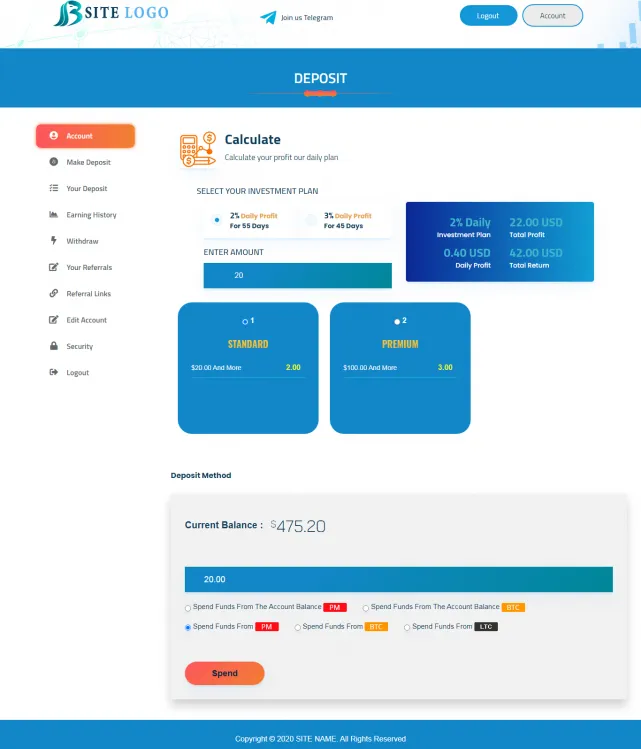 Investment Hyip Template ID - ZHRT325 demo Page 3