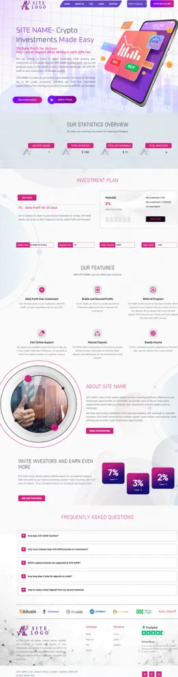 Investment Hyip Template ID - ZHRT329 Preview