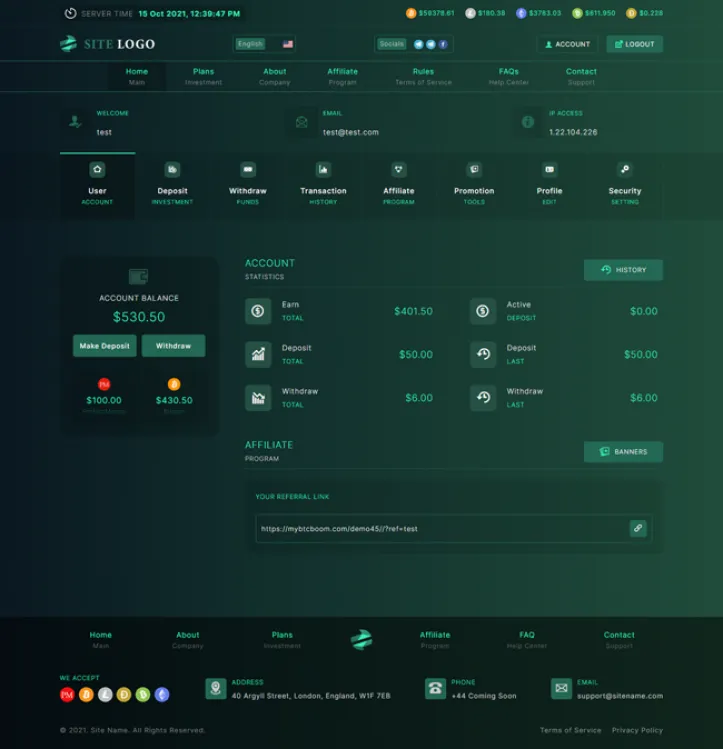 Investment Hyip Template ID - ZHRT333 demo Page 2