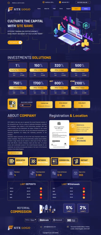 Investment Hyip Template ID - ZHRT336 Preview