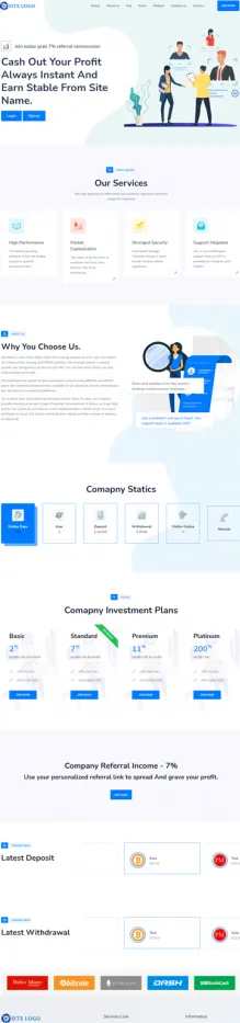 Investment Hyip Template ID - ZHRT340 Preview