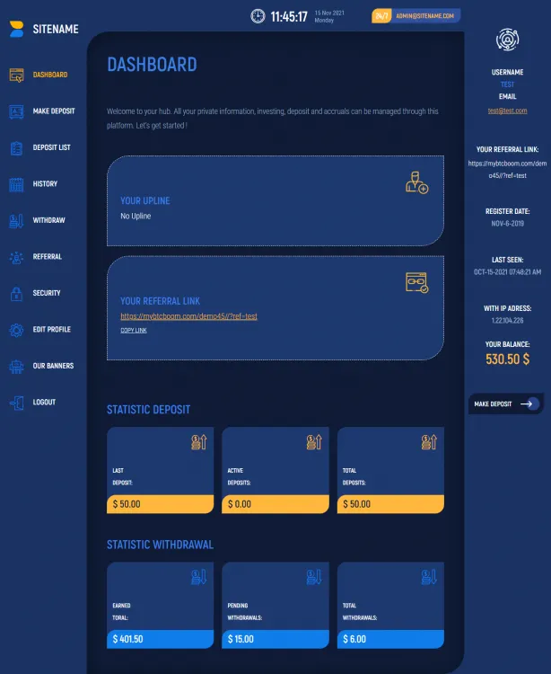 Investment Hyip Template ID - ZHRT341 demo Page 2