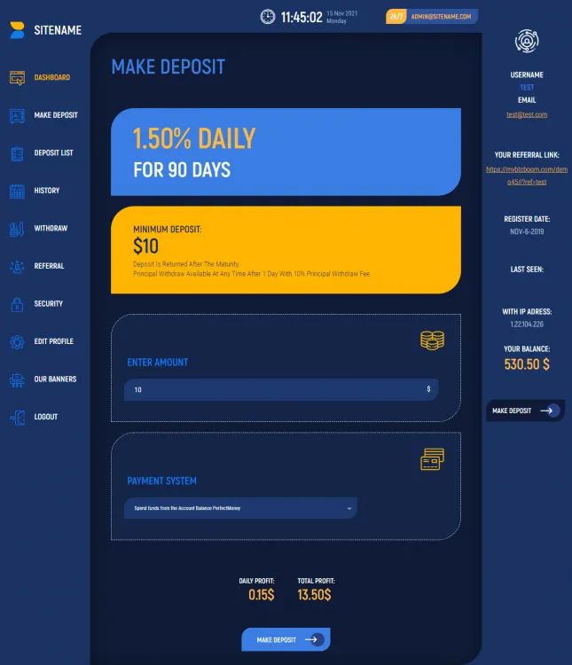 Investment Hyip Template ID - ZHRT341 demo Page 3
