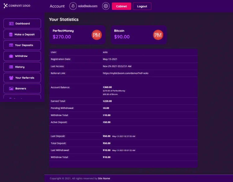 Investment Hyip Template ID - ZHRT342 demo Page 2