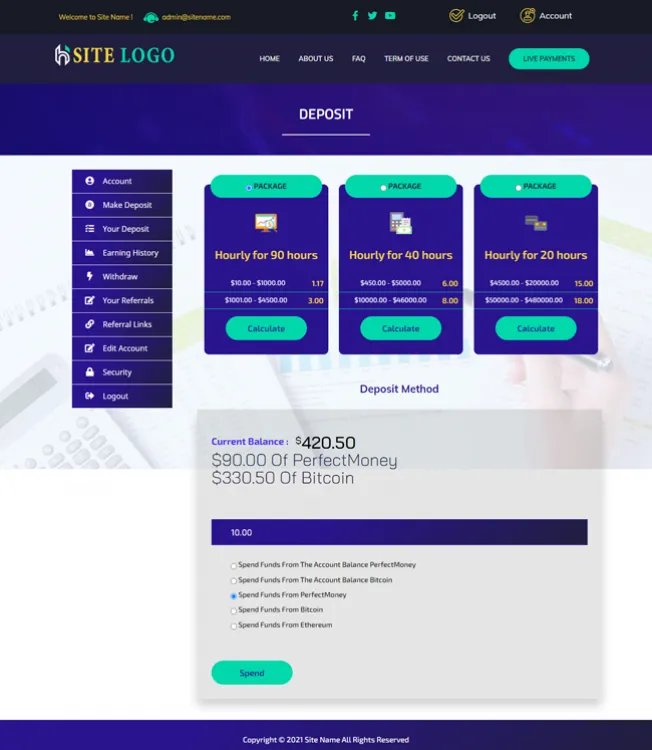 Investment Hyip Template ID - ZHRT343 demo Page 3