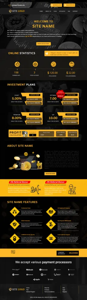 Investment Hyip Template ID - ZHRT345 Preview