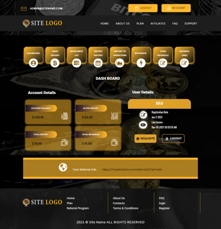 Investment Hyip Template ID - ZHRT345 demo Page 2