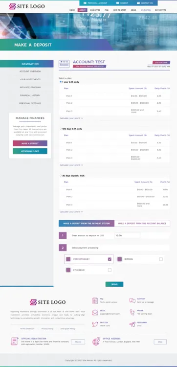 Investment Hyip Template ID - ZHRT346 demo Page 3