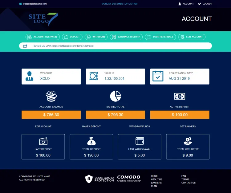Investment Hyip Template ID - ZHRT347 demo Page 2