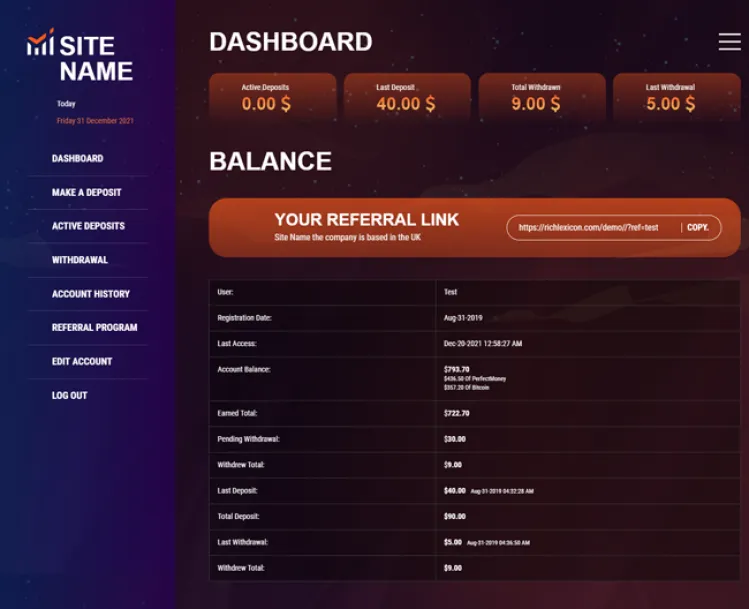 Investment Hyip Template ID - ZHRT349 demo Page 2