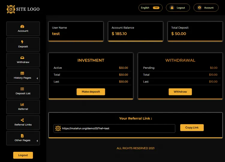 Investment Hyip Template ID - ZHRT351 demo Page 2