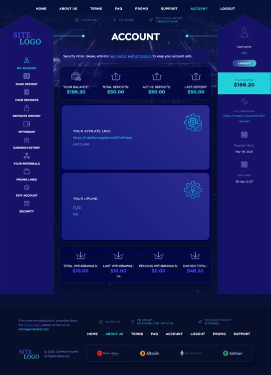 Investment Hyip Template ID - ZHRT353 demo Page 2