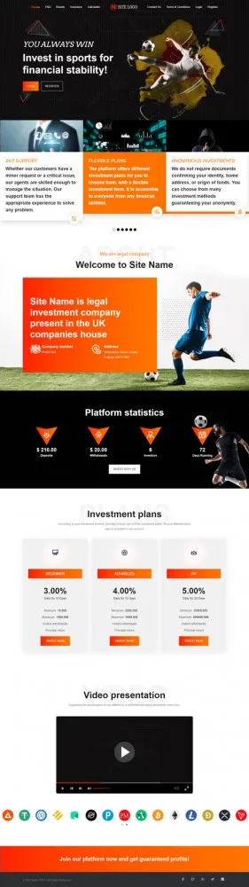 Investment Hyip Template ID - ZHRT356 Preview