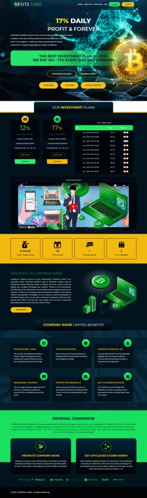 Investment Hyip Template ID - ZHRT358 demo Page 1