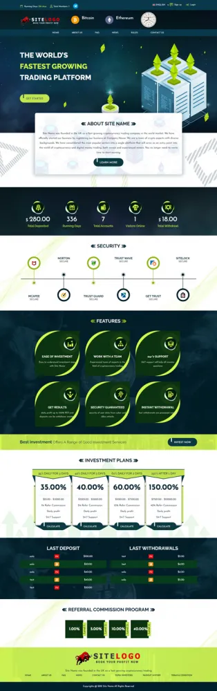 Investment Hyip Template ID - ZHRT362 demo Page 1