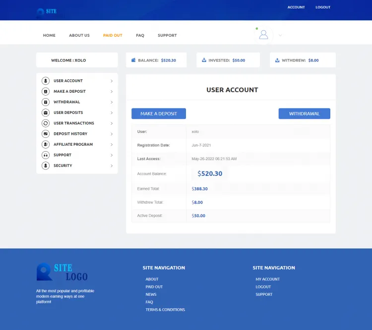 Investment Hyip Template ID - ZHRT368 demo Page 2