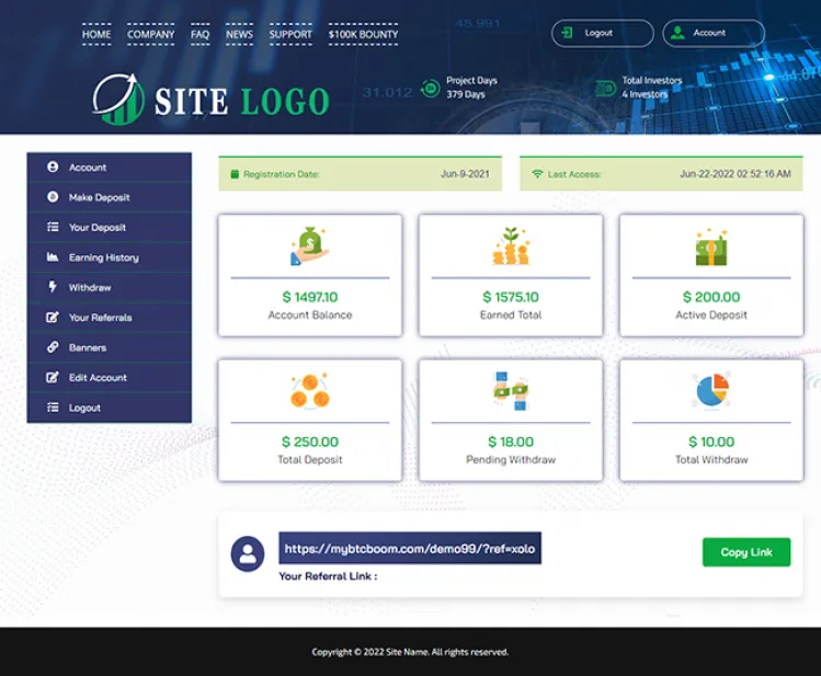 Investment Hyip Template ID - ZHRT370 demo Page 2