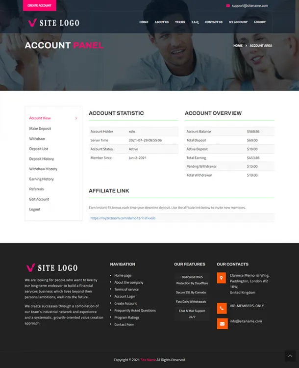 Investment Hyip Template ID - ZHRT371 demo Page 2