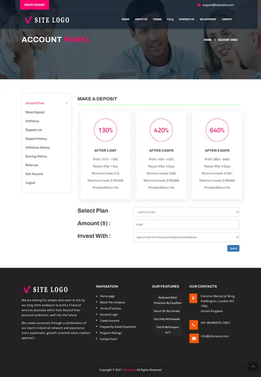 Investment Hyip Template ID - ZHRT371 demo Page 3