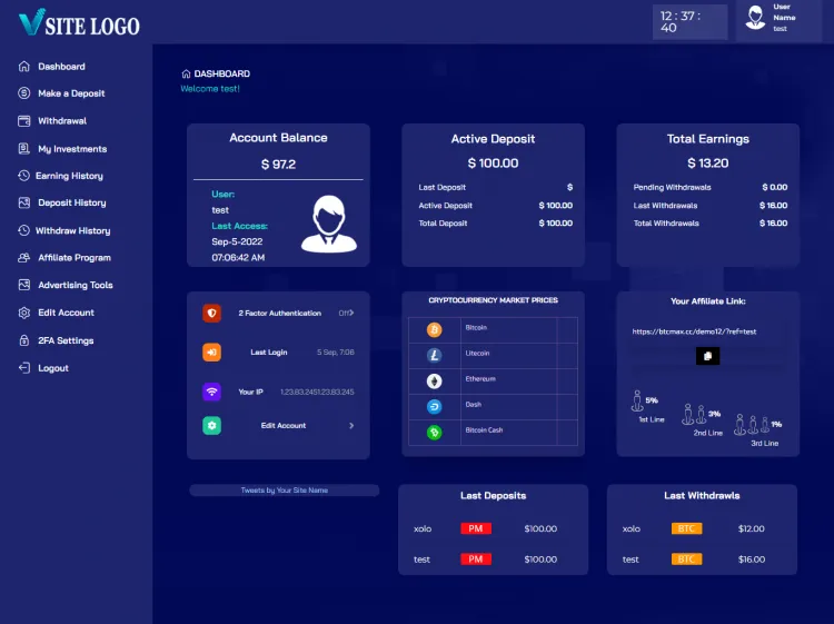 Investment Hyip Template ID - ZHRT372 demo Page 2