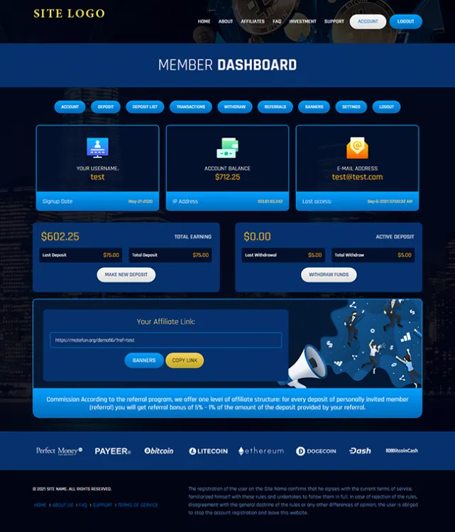 Investment Hyip Template ID - ZHRT376 demo Page 2
