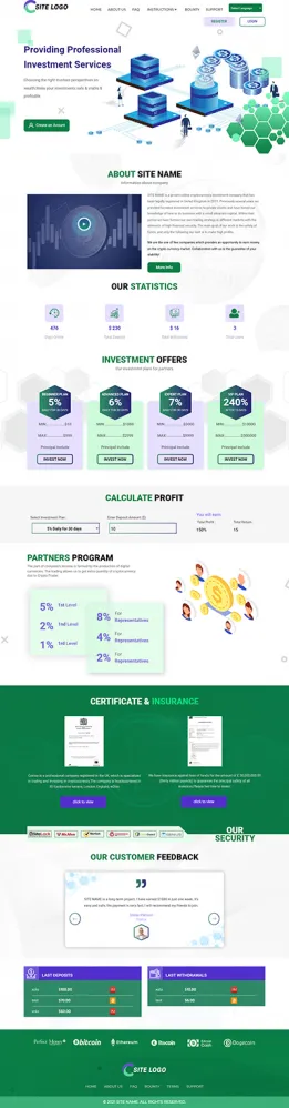 Investment Hyip Template ID - ZHRT379 Preview