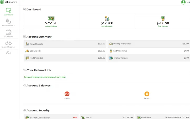Investment Hyip Template ID - ZHRT382 demo Page 2