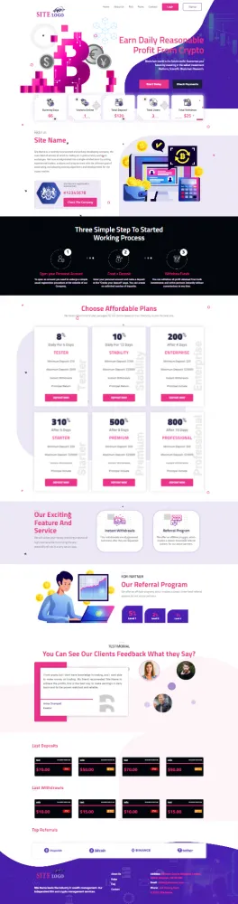 Investment Hyip Template ID - ZHRT386 Preview