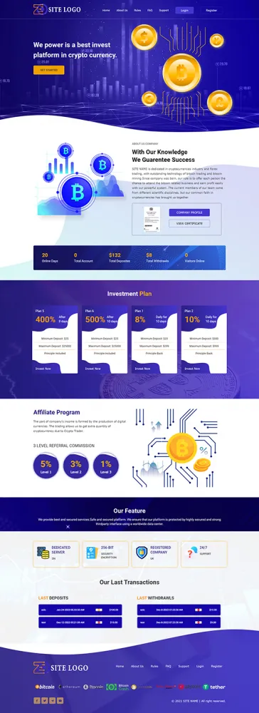 Investment Hyip Template ID - ZHRT388 Preview