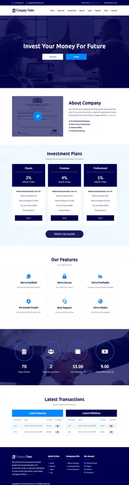 Investment Hyip Template ID - ZHRT39 demo Page 1