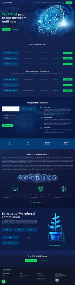 Investment Hyip Template ID - ZHRT390 Preview