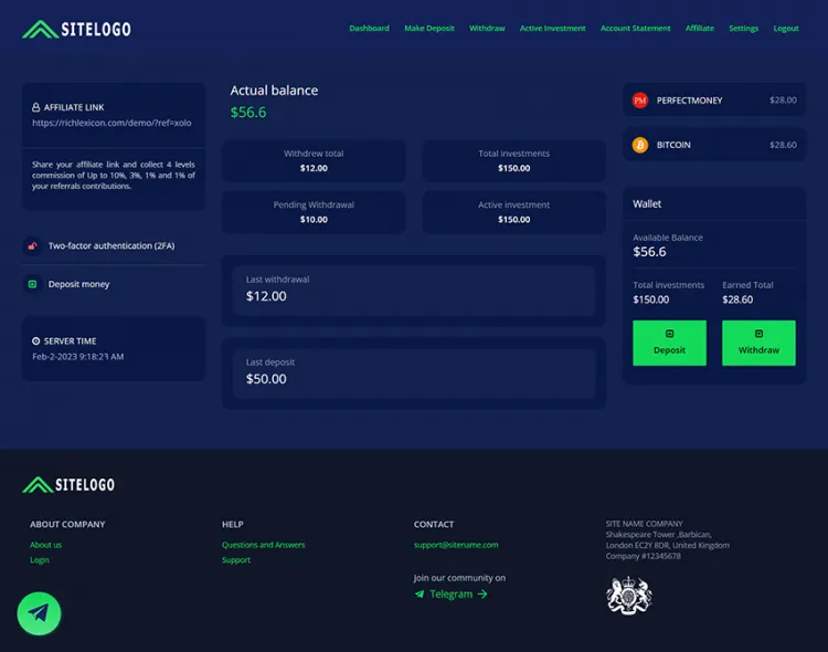 Investment Hyip Template ID - ZHRT390 demo Page 2