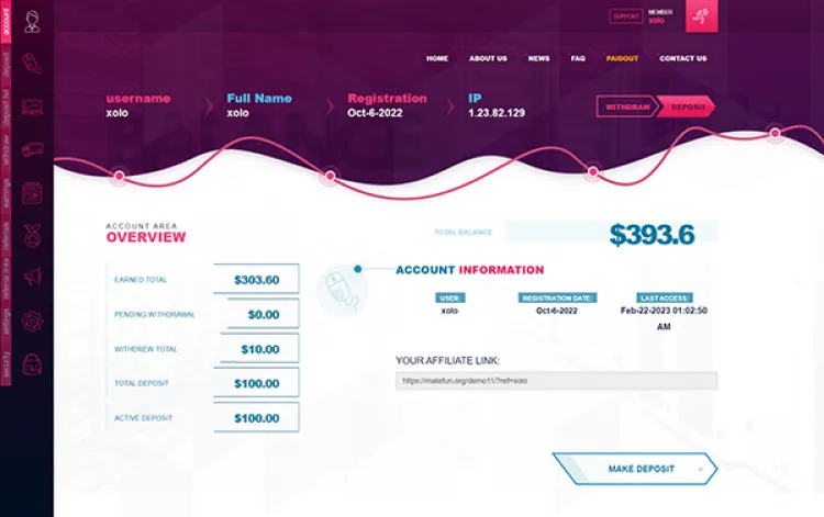 Investment Hyip Template ID - ZHRT393 demo Page 2