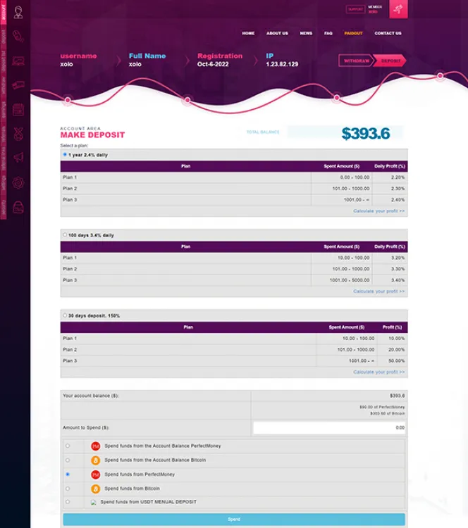 Investment Hyip Template ID - ZHRT393 demo Page 3