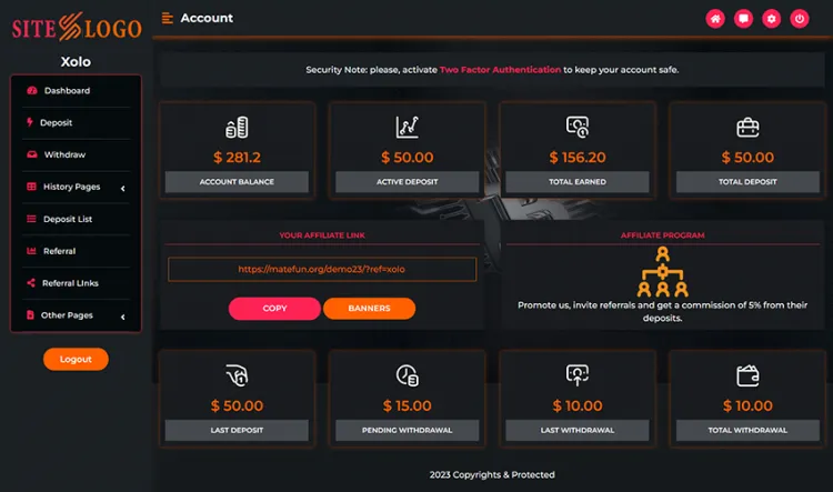 Investment Hyip Template ID - ZHRT396 demo Page 2